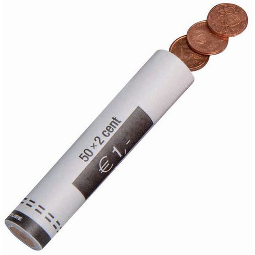 Blister portamonete in carta - Pezzi da 0,02 € 50pz/tubo,