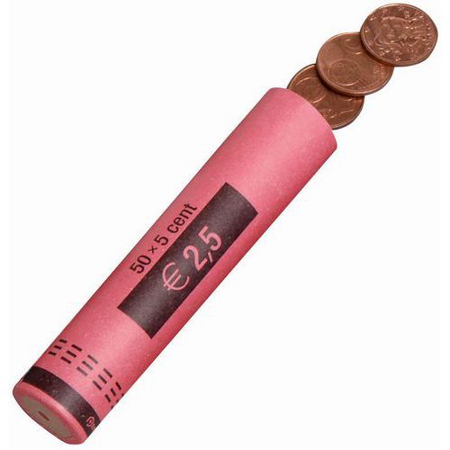 Blister portamonete in carta - Pezzi da 0,05 € 50pz/tubo,