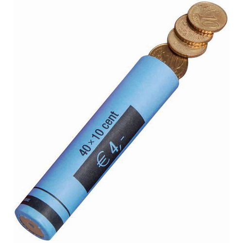 Blister portamonete in carta - Pezzi da 0,10€ 40pz/tubo,