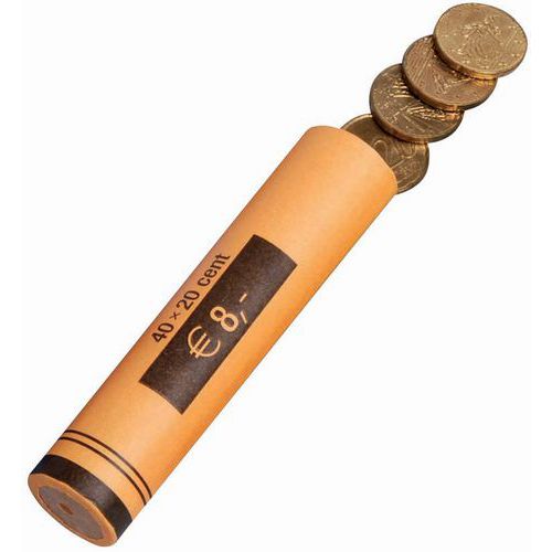 Blister portamonete in carta - Pezzi da 0,20 € 40pz/tubo,