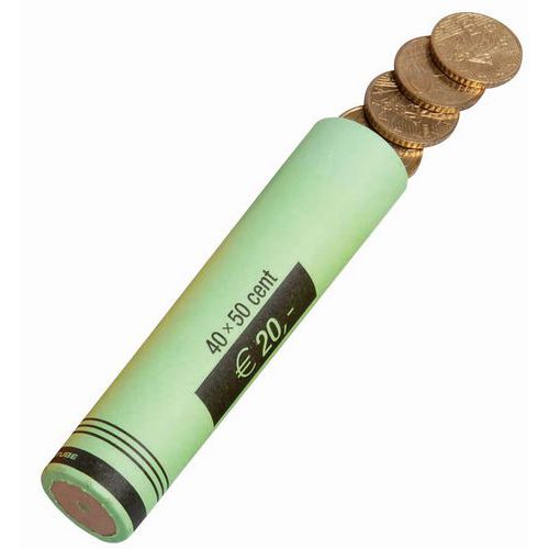 Blister portamonete in carta - Pezzi da 0,50 € 40pz/tubo,