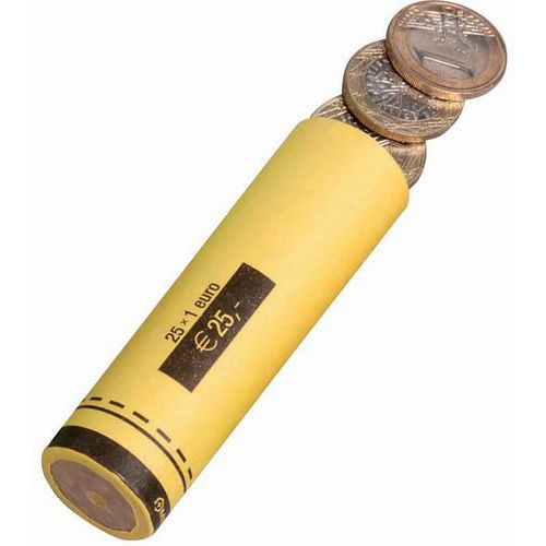 Blister portamonete in carta - Pezzi da 1 Euro 25pz/tubo,