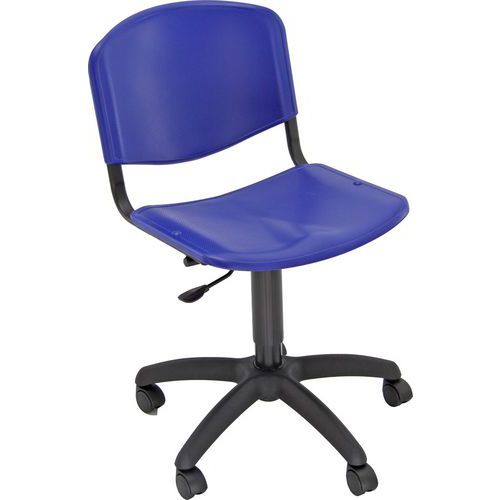 Sedia Dado girevole PPL blu base nylon nero,