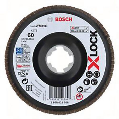 Disco X-LOCK lamellare bombato plas. 125 G60,