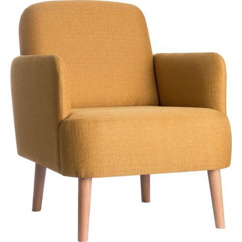 Poltrona 1 posto Brooks piede faggio rivestim giallo zaffer,