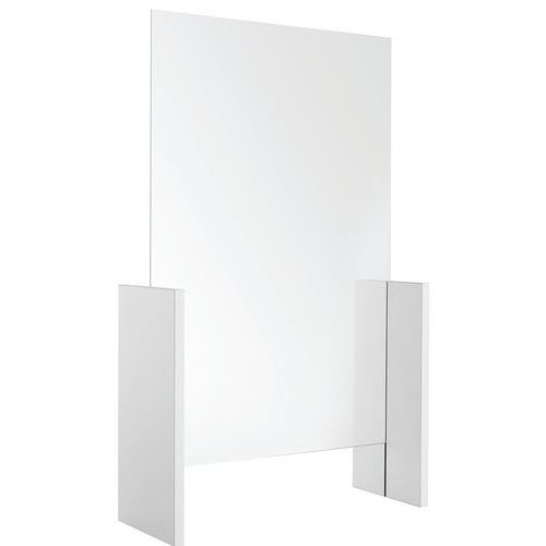 Parete divisoria di protezione in vetro temprato modulabile,