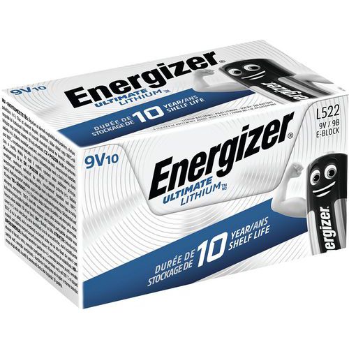 Pila Ultimate Lithium - 9 V - Lotto da 10 - Energizer,