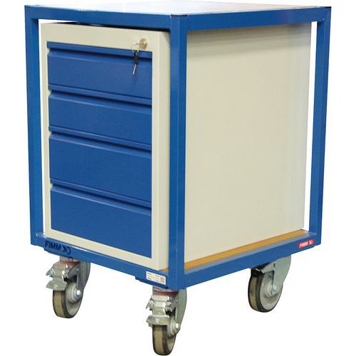Carrello con blocco a 4 cassetti - Portata 400 kg - Fimm,