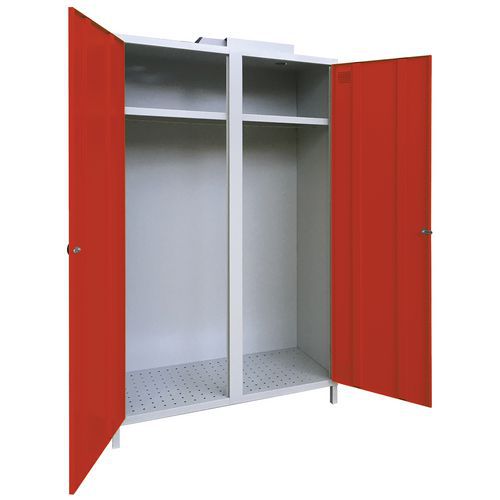 Armadio per disinfezione all'ozono grigio / rosso,