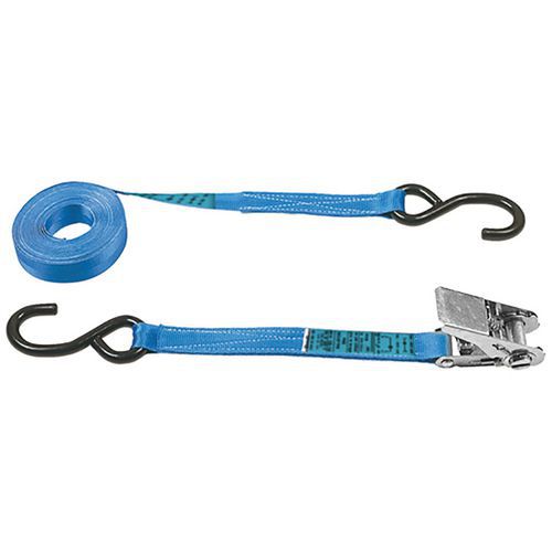 SET 4 CINGHIE CON GANCI TENDITORE A CRICCHETTO 25mm X 4 METRI 122,5/245 Kgs