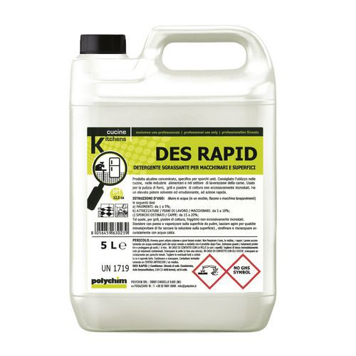 Detergente rapido per superfici, attrezzature, macchin,