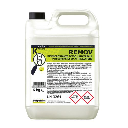 Disincrostante acido a bassa schiuma per attrezzature,