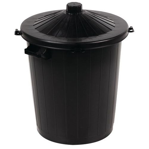 Pattumiera da strada colore nero - 80 L,