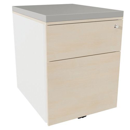 Cassettiera mobile 2 cassetti acc bianco/rov natur/perla,