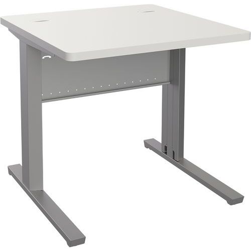 Adema+ scrivania 80x80 cm rip melam bianco/base argento,