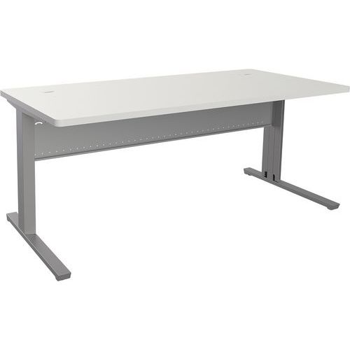 Adema+ scrivania 180x80 cm rip melam bianco/base argento,