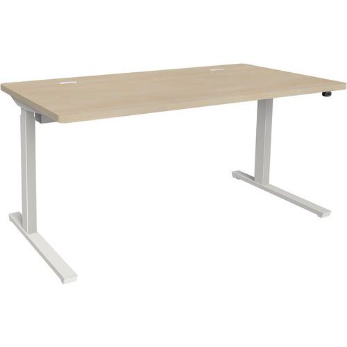 Adema+ scriv reg elettr 160x80cm rip rovere natur/bian,