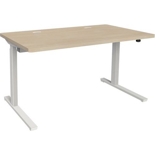 Adema+ scriv reg elettr 140x80cm rip rovere natur/bian,