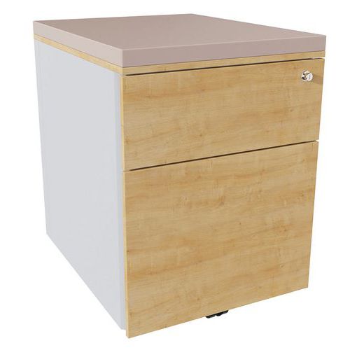 Cassettiera mobile 2 cass acc argento/rov ant/grigio talpa,