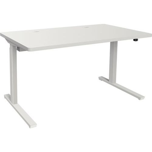 Adema+ scriv reg elettr 140x80cm rip bianco base bianco,