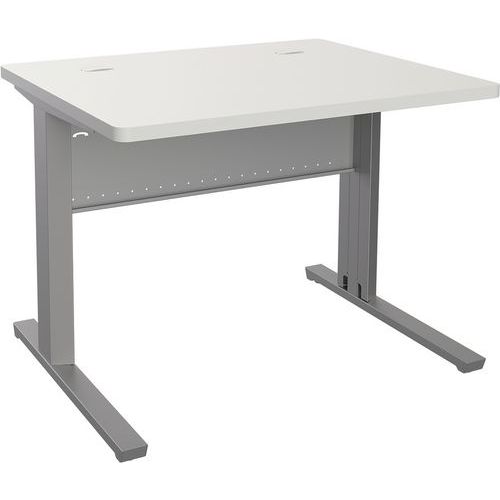 Adema+ scrivania 100x80 cm rip melam bianco/base argento,