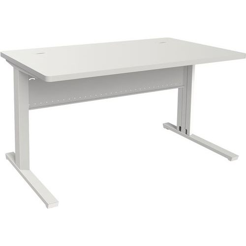 Adema+ scrivania 140x80 cm rip melam bianco/base bianco,