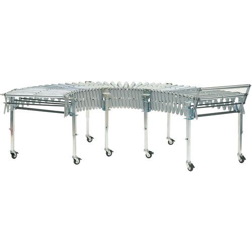 Trasportatore estensibile rulli acc-2500/6000mm-Carico 45kg,