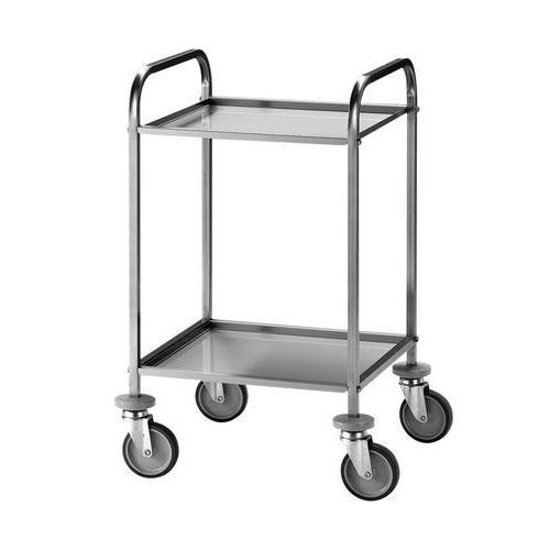 Carrello inox,2 piani cm 47x44x1,5hx1,5h,