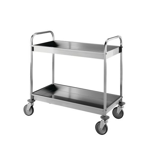 Carrello inox,2 piani cm 87x44x6,5h,
