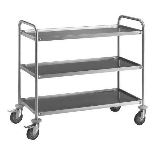 Carrello inox,3 piani stampati cm 100x60,
