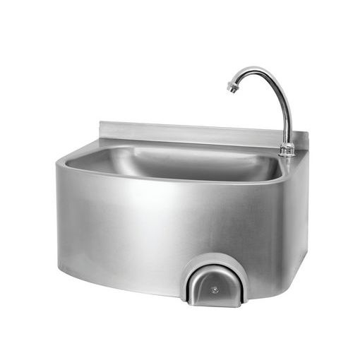 lavamani a parete con alzatina h4 e comando ginocchio,