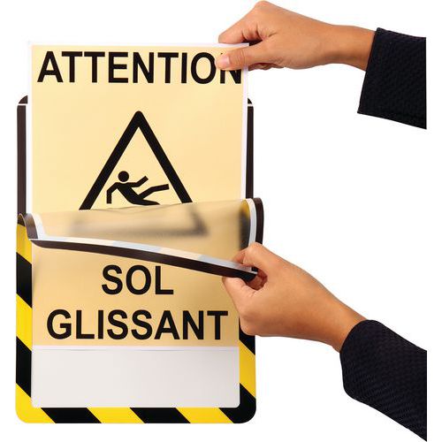 Cornice Magneto di sicurezza magnetica A4 giallo/nero,