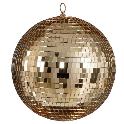 Palla per albero di Natale sfaccettata color champagne,