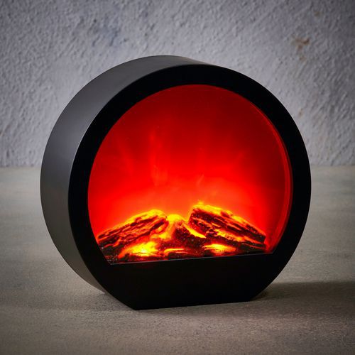 Caminetto a led nero a batteria e timer,