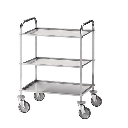 Carrello inox,3 piani cm 75x44x1,5h,