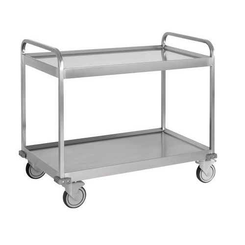 Carrello inox portata 200kg, 2 piani vasca, cm 100x58.,