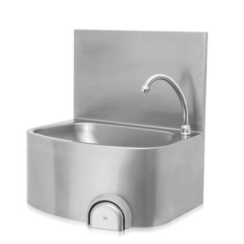 lavamani a parete con alzatina h30 e comando ginoccio,