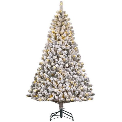 Albero di Natale verde innevato con luce integrata,