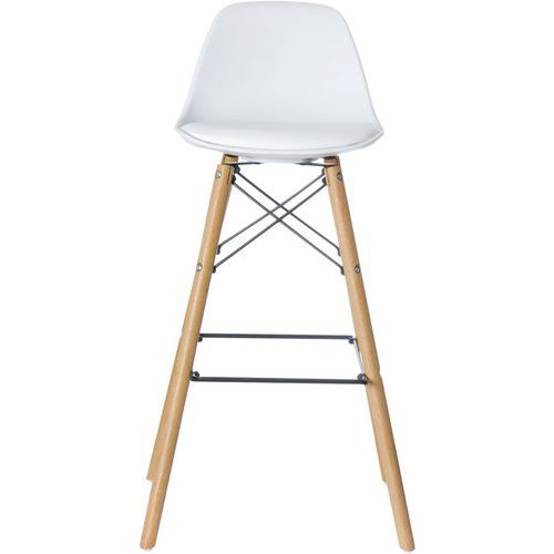 Sgabelli Stellwood gambe faggio seduta bianca,