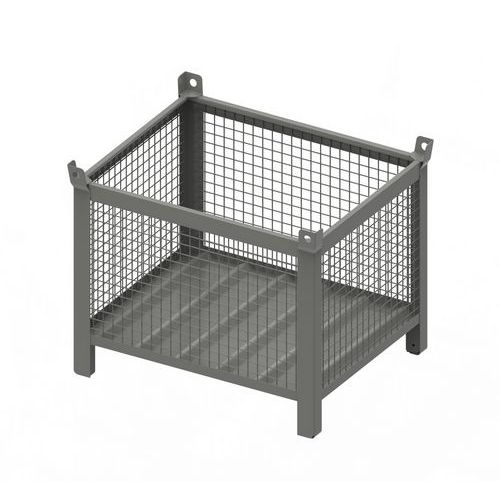 CONTENITORE IN RETE NO PORTA 1000X800X650+130+65 RAL7000,