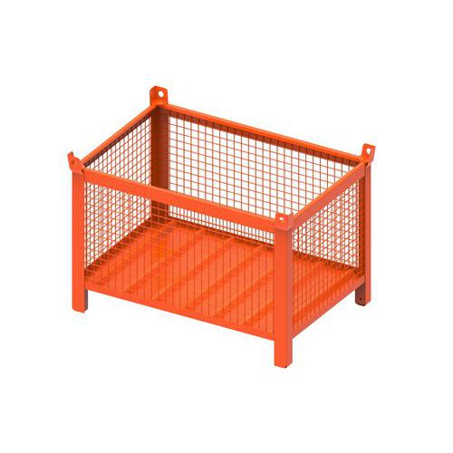 CONTENITORE IN RETE NO PORTA 1200X800X650+130+65 RAL2004,