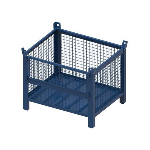 CONTENITORE IN RETE CON PORTA 1000X800X650+130+65 RAL5012,