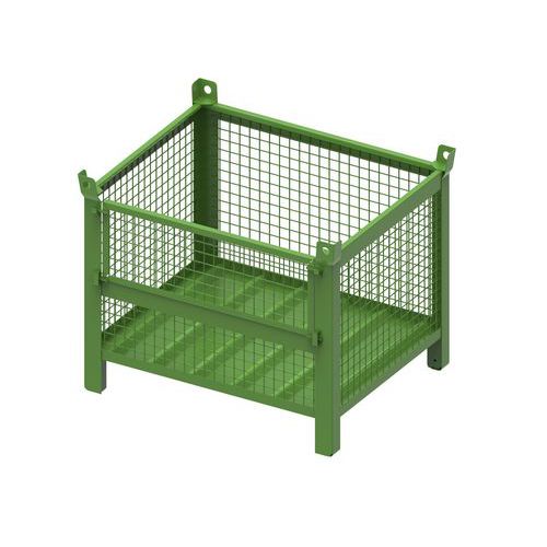 CONTENITORE IN RETE CON PORTA 1000X800X650+130+65 RAL6018,