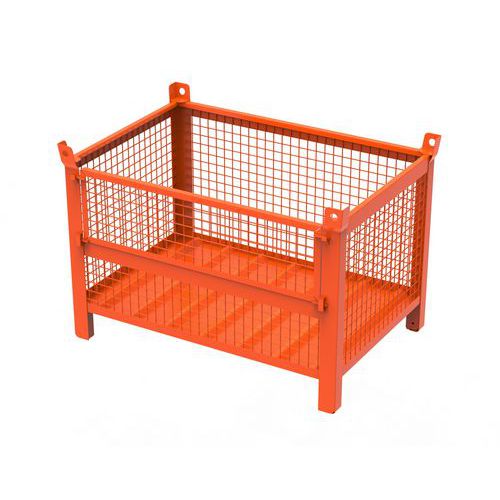 CONTENITORE IN RETE CON PORTA 1200X800X650+130+65 RAL2004,