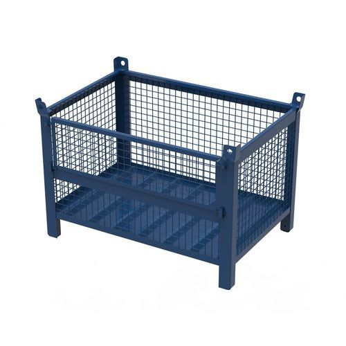 CONTENITORE IN RETE CON PORTA 1200X800X650+130+65 RAL5012,