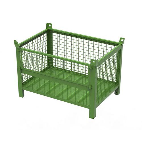 CONTENITORE IN RETE CON PORTA 1200X800X650+130+65 RAL6018,