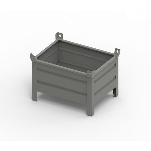 CONTENITORE MET NO PORTA 800X600X400+130+65 RAL7000,