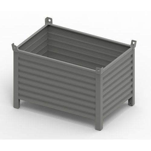 CONTENITORE MET NO PORTA 1200x800x650+130+65 RAL7000,