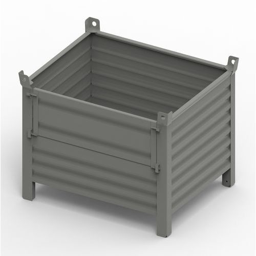 CONTENITORE MET CON PORTA 1000x800x650+130+65 RAL7000,