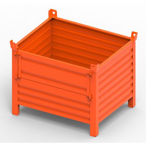 CONTENITORE MET CON PORTA 1000x800x650+130+65 RAL2004,